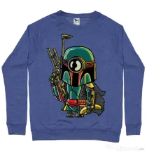 Bluza ADLER barbat Minion Boba Fett Albastru melanj
