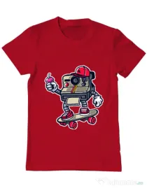 Tricou ADLER barbat Polaroid Rosu