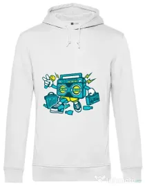 Hoodie barbat cu gluga Boombox Alb