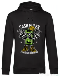 Hoodie barbat cu gluga Cash rules Negru