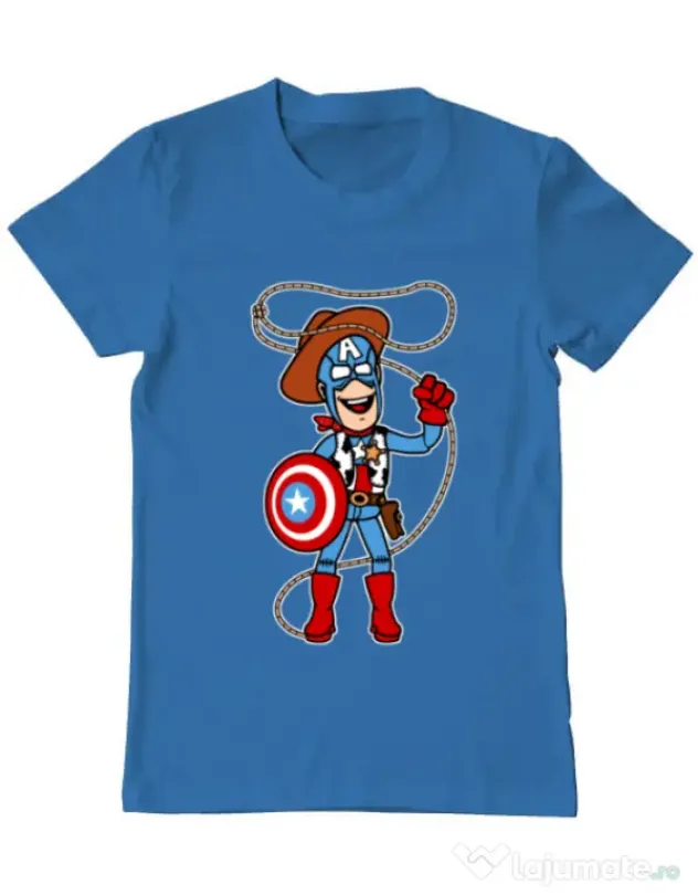 Tricou ADLER barbat Captain Woody Albastru azuriu