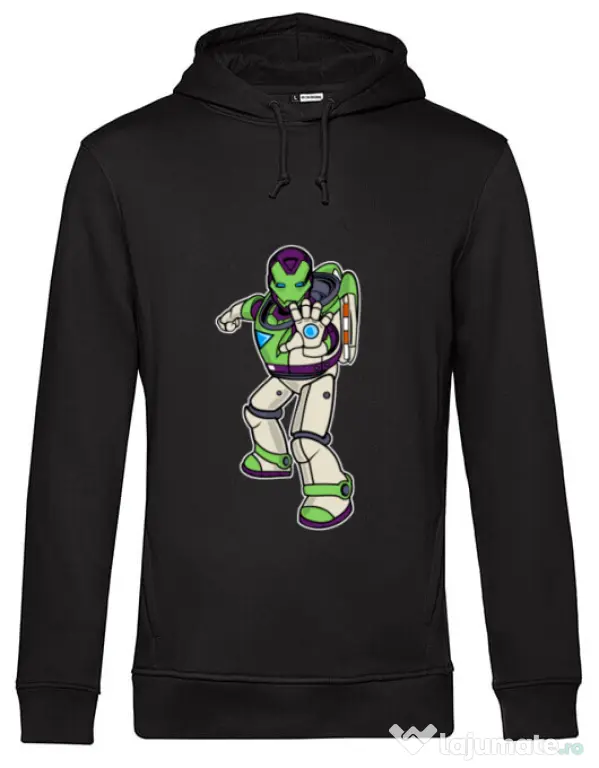 Hoodie barbat cu gluga Iron Buzz Negru