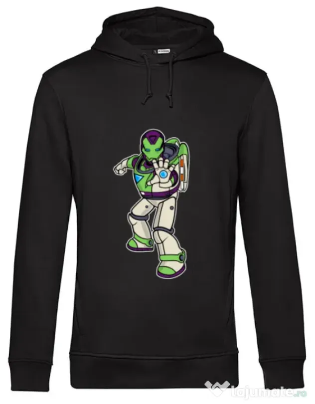 Hoodie barbat cu gluga Iron Buzz Negru