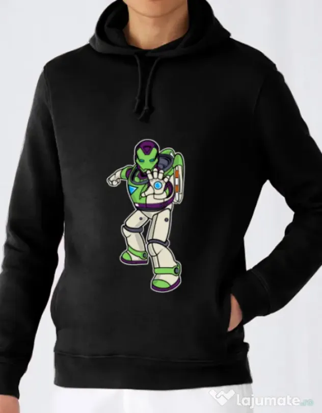 Hoodie barbat cu gluga Iron Buzz Negru
