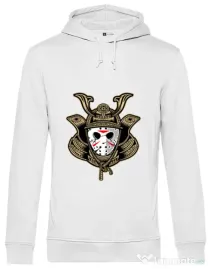 Hoodie barbat cu gluga Samurai Jason Alb