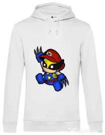 Hoodie barbat cu gluga Mario Wolverine Alb