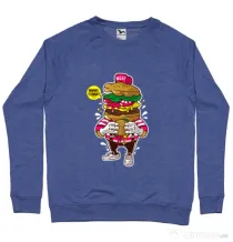 Bluza ADLER barbat I Love Burger Albastru melanj