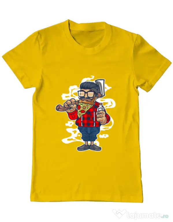 Tricou ADLER barbat Pizza Beard Galben