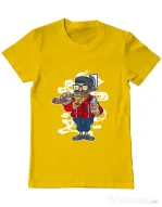 Tricou ADLER barbat Pizza Beard Galben