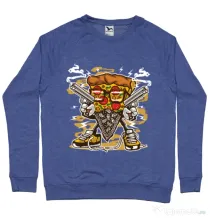 Bluza ADLER barbat Pizza Gangster Albastru melanj