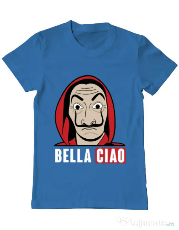 Tricou ADLER barbat Bella ciao Albastru azuriu