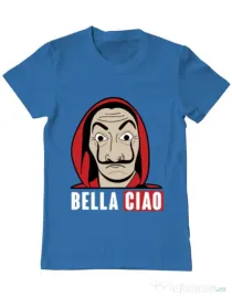 Tricou ADLER barbat Bella ciao Albastru azuriu