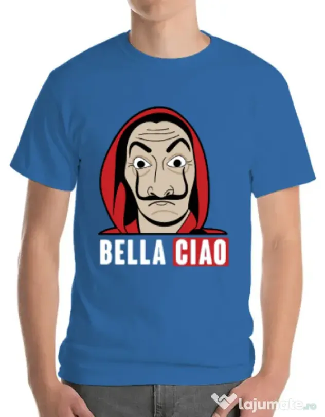 Tricou ADLER barbat Bella ciao Albastru azuriu