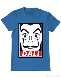 Tricou ADLER barbat Dali mask Albastru azuriu