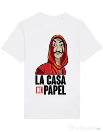 Tricou STANLEY STELLA barbat Money heist Alb