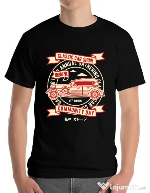 Tricou ADLER barbat Classic Car Show Negru