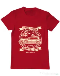 Tricou ADLER barbat Classic Car Show Rosu