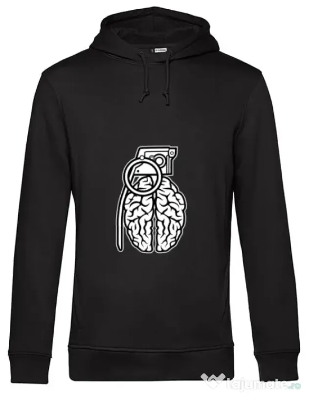 Hoodie barbat cu gluga Grenade Brain Negru