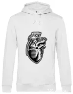 Hoodie barbat cu gluga Grenade Heart Alb