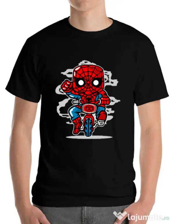 Tricou ADLER barbat Spidey Minibike Negru