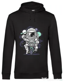 Hoodie barbat cu gluga Space Bike Negru