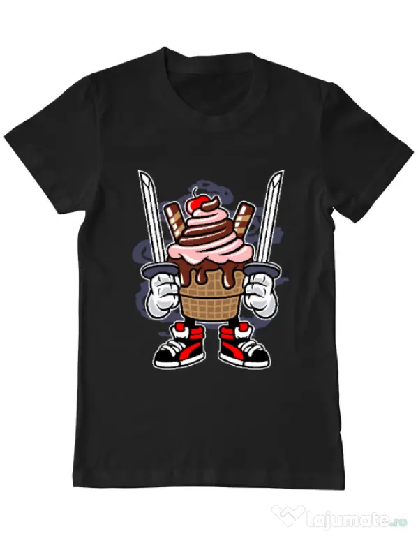Tricou ADLER barbat Ice Cream Ninja Negru
