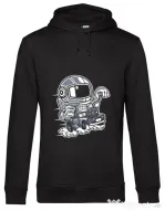 Hoodie barbat cu gluga Space Racer Negru