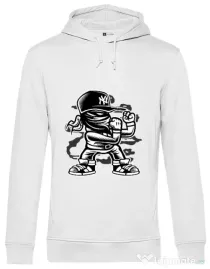 Hoodie barbat cu gluga Fighter Alb
