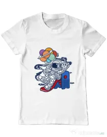 Tricou ADLER barbat Space Slider Alb