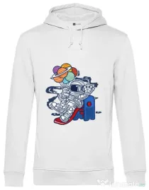 Hoodie barbat cu gluga Space Slider Alb