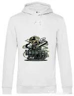 Hoodie barbat cu gluga War Tank Alb