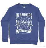 Bluza ADLER barbat In Barbers We Trust Albastru melanj