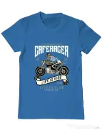 Tricou ADLER barbat Speed of Caferacer Albastru azuriu