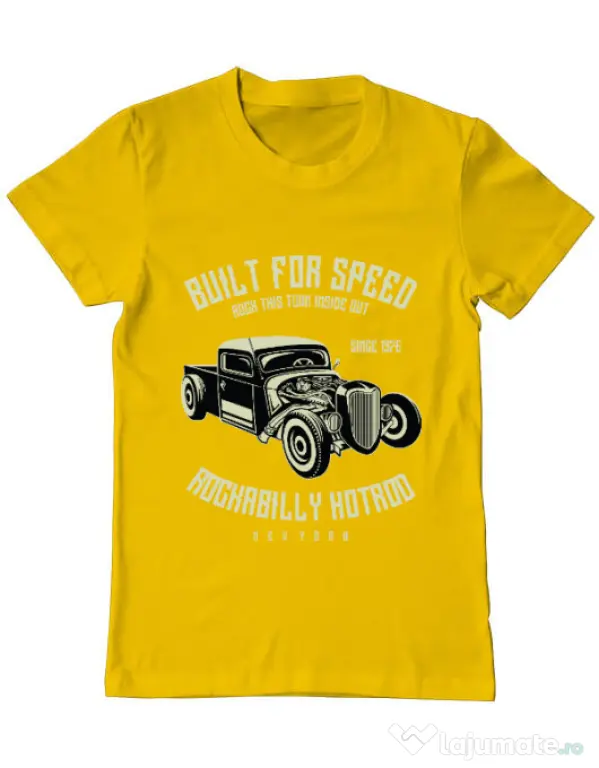 Tricou ADLER barbat Built For Speed Galben