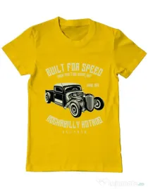 Tricou ADLER barbat Built For Speed Galben