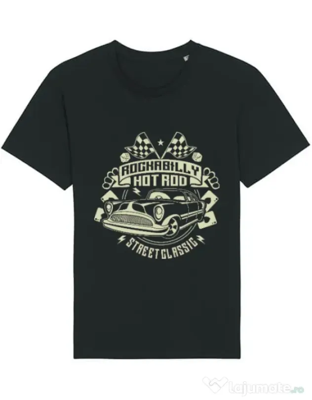 Tricou STANLEY STELLA barbat Rockabilly Hotrod Negru