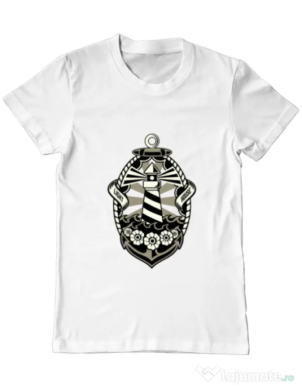 Tricou ADLER barbat Lighthouse Alb