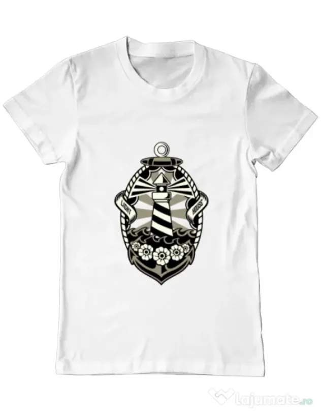 Tricou ADLER barbat Lighthouse Alb