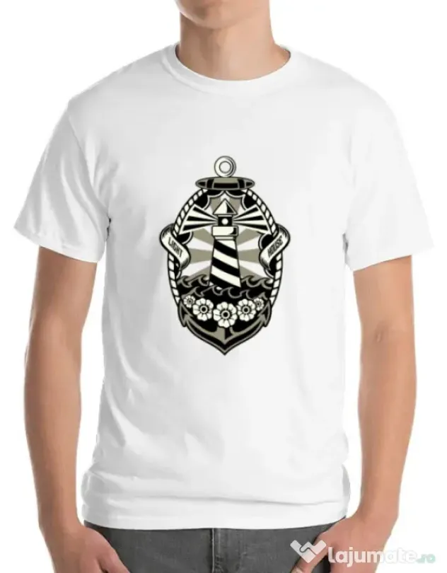 Tricou ADLER barbat Lighthouse Alb