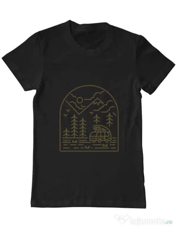 Tricou ADLER barbat Into the Mountain Negru
