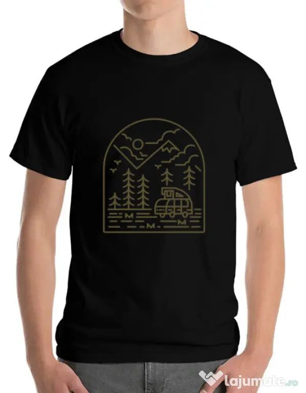 Tricou ADLER barbat Into the Mountain Negru