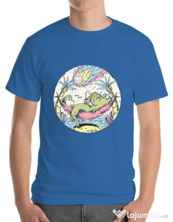 Tricou ADLER barbat Asteroid Day Albastru azuriu