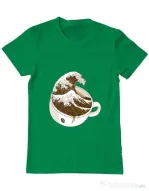 Tricou ADLER barbat The Great Wave off Coffee Verde mediu