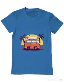 Tricou ADLER barbat Sunset Van Albastru azuriu