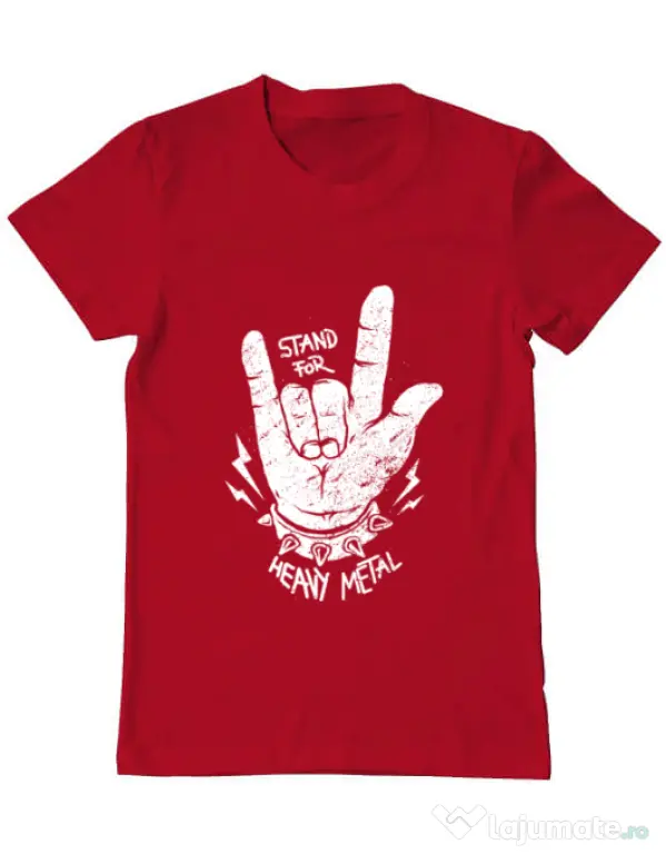 Tricou ADLER barbat Stand for heavy metal Rosu