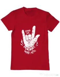 Tricou ADLER barbat Stand for heavy metal Rosu