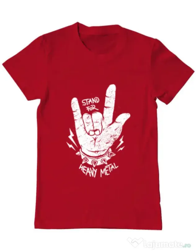 Tricou ADLER barbat Stand for heavy metal Rosu