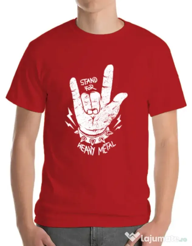 Tricou ADLER barbat Stand for heavy metal Rosu