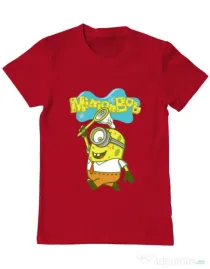 Tricou ADLER barbat MinionBob Rosu