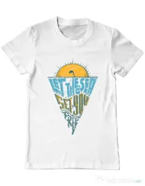 Tricou ADLER barbat Let the sea, Set you free Alb